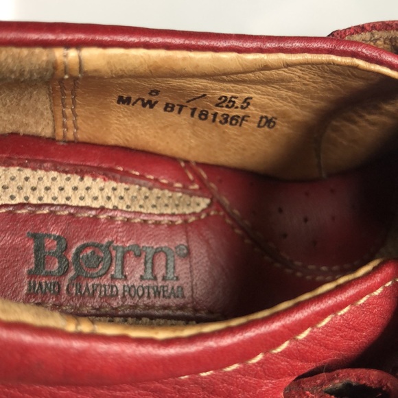 Born Red Leather Child’s Shoes Size 8/25.5 - Picture 7 of 8